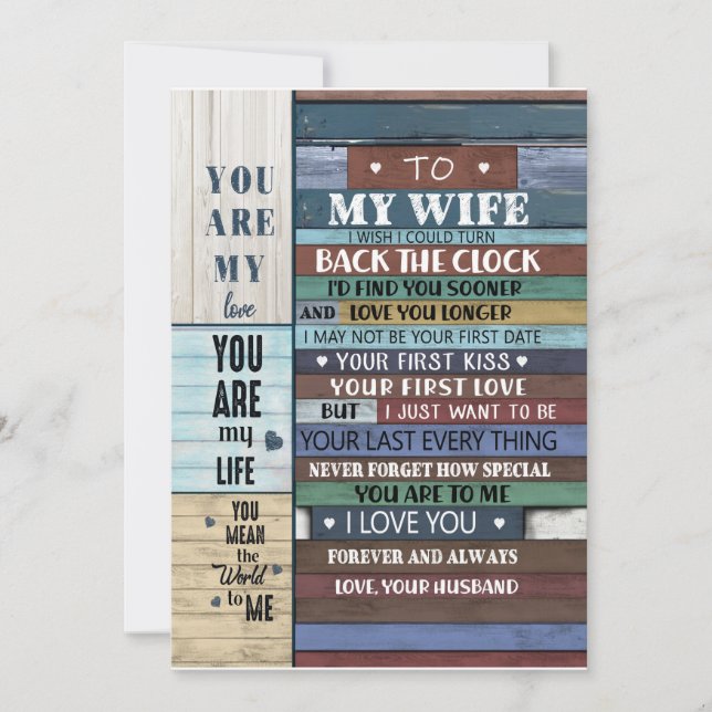 Wife Gift | Letter To My Wife Love From Husband Invitation (Front)