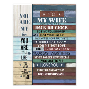 Wife Gift Letter To My Wife Love From Husband Photo Print