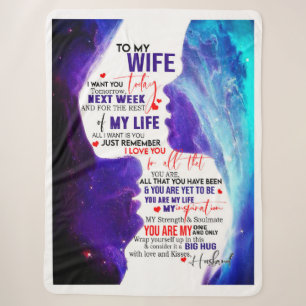 Wife Gift Letter To My Wife Love From Husband Sherpa Blanket