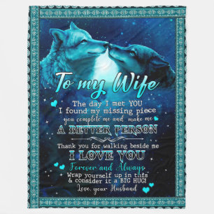 Wife Gifts Letter To My Wife I Love You Forever Fleece Blanket