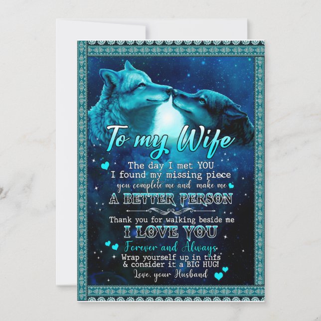 Wife Gifts | Letter To My Wife I Love You Forever Invitation (Front)