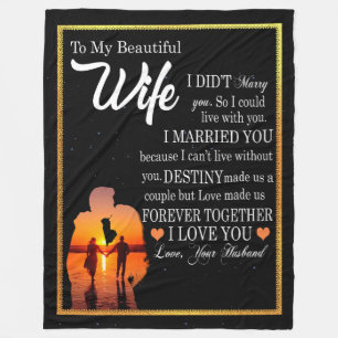 Wife Gifts Letter To My Wife Love From Husband Fleece Blanket