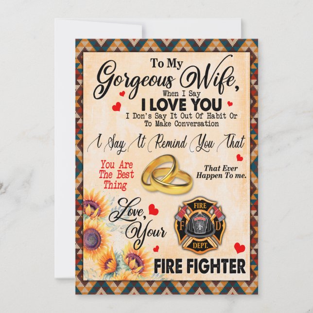 Wife Gifts | Letter To My Wife Love From Husband Holiday Card (Front)