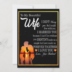 Wife Gifts   Letter To My Wife Love From Husband Holiday Card