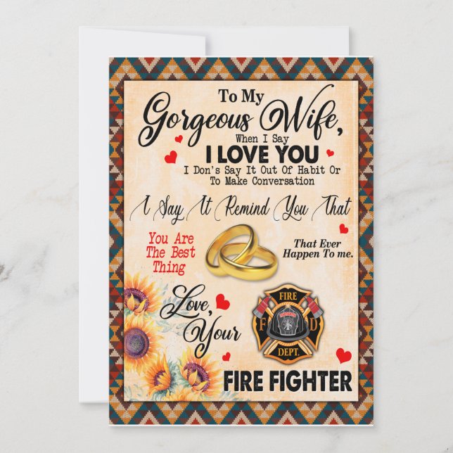 Wife Gifts | Letter To My Wife Love From Husband Invitation (Front)