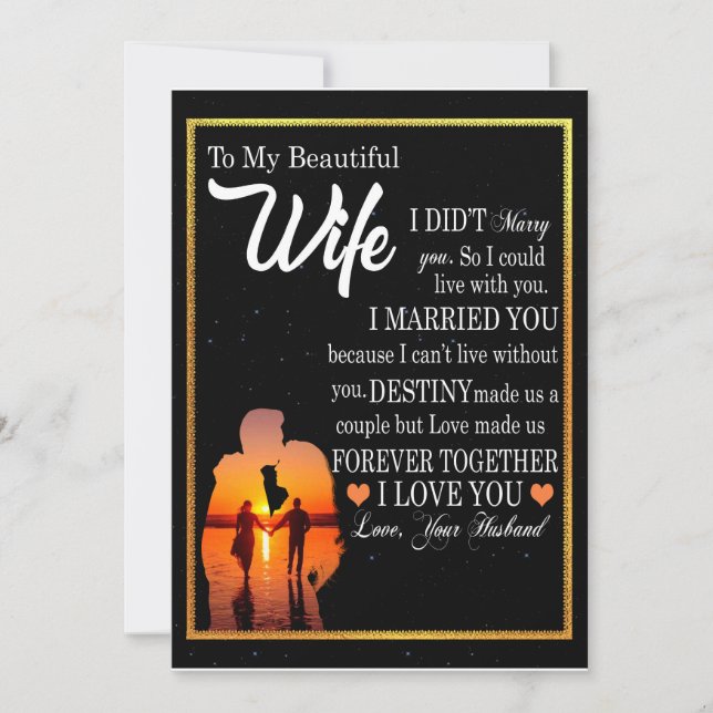 Wife Gifts | Letter To My Wife Love From Husband Invitation (Front)