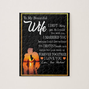 Wife Gifts Letter To My Wife Love From Husband Jigsaw Puzzle