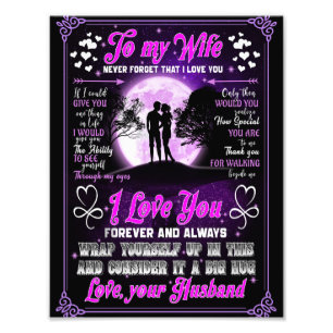 Wife Gifts Letter To My Wife Love From Husband Photo Print