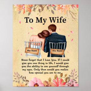 Wife Gifts   Letter To My Wife Love From Husband Poster