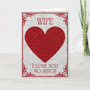 Wife Glitter Valentine Card