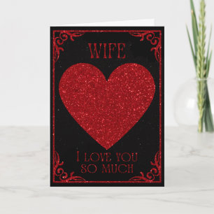 Wife Glitter Valentine Card