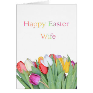 Wife Happy Easter Tulip card