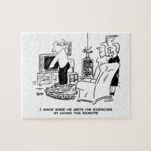 Wife Hides the TV Remote Control Jigsaw Puzzle