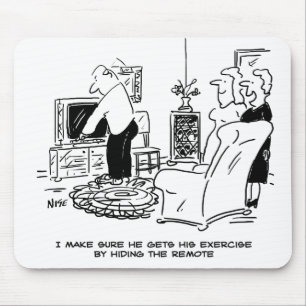 Wife Hides the TV Remote Control Mouse Pad