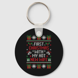 Wife Husband First Christmas Just Married Christma Key Ring