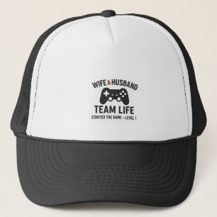 “Wife & Husband Team Life Cap – Just Married Coupl
