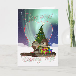 Wife I Love You Christmas Card With Loving Squirre