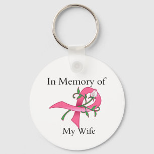 Wife - In Memory - Breast Cancer Key Ring