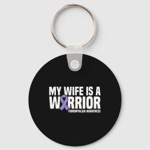 Wife Is A Warrior Fibromyalgia Awareness Key Ring