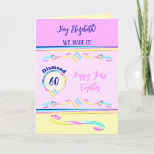 Wife love you diamond 60th anniversary blue card