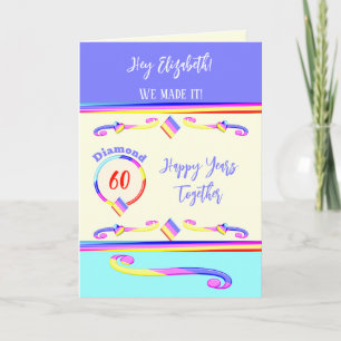 Wife love you diamond 60th anniversary purple card