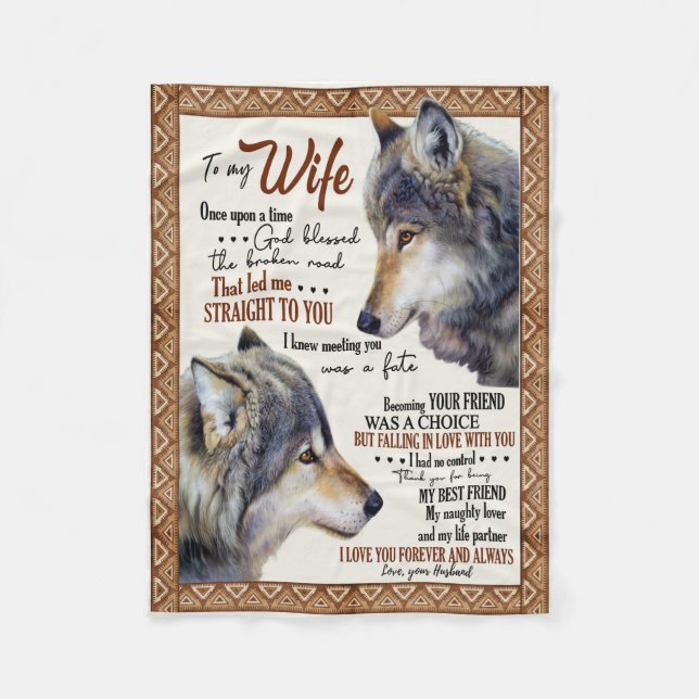 Wife Lover| To My Wife I Love You Forever & Always Fleece Blanket (Front)