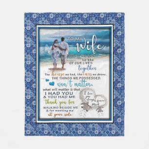 Wife Lovers   To My Wife I Love You Always Forever Fleece Blanket