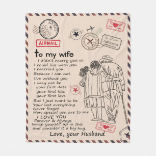 Wife Lovers To My Wife I Love You Love Husband Fleece Blanket