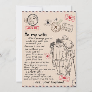 Wife Lovers   To My Wife I Love You Love Husband Holiday Card