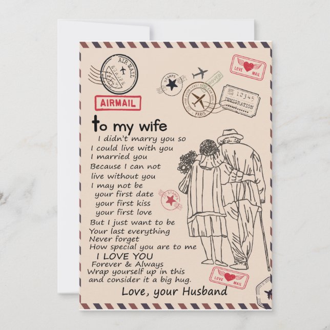 Wife Lovers | To My Wife I Love You Love Husband Invitation (Front)