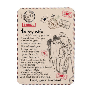 Wife Lovers   To My Wife I Love You Love Husband Magnet