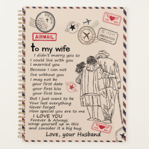 Wife Lovers To My Wife I Love You Love Husband Planner