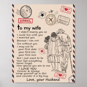 Wife Lovers To My Wife I Love You Love Husband Poster