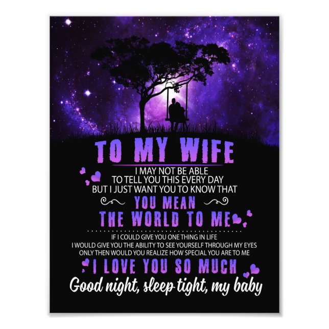 Wife Lovers | To My Wife I Love You So Much Photo Print (Front)