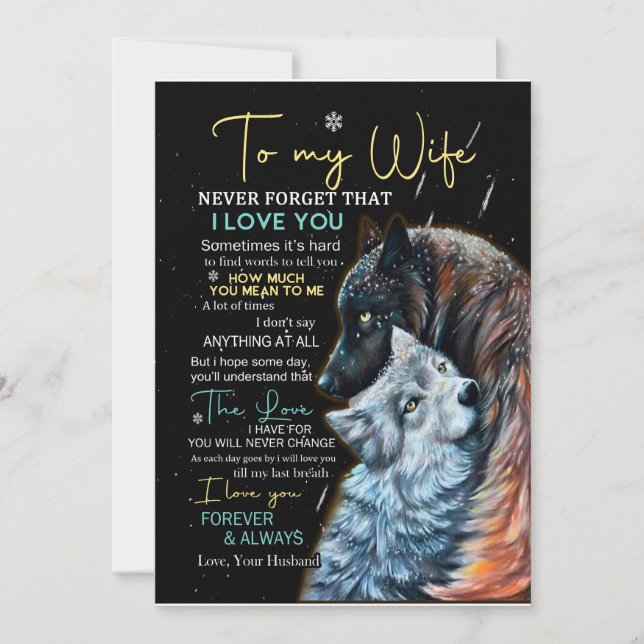 Wife Lovers | To My Wife Never Forget I Love You Invitation (Front)