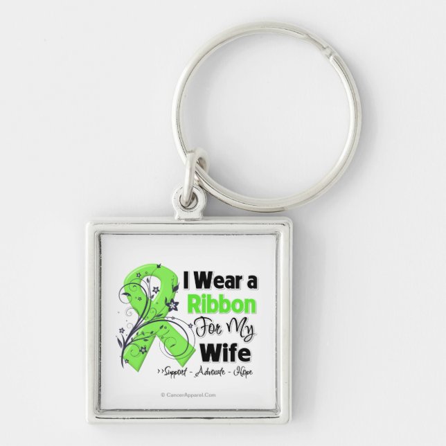 Wife - Lymphoma Ribbon Key Ring (Front)