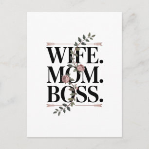 Wife. Mom. Boss. Holiday Postcard