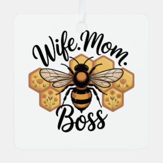 Wife. Mom. Boss Metal Tree Decoration