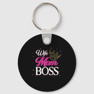 Wife mom boss _ mommy mama _ mother's day key ring