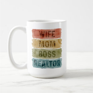 Wife Mom Boss Realtor Personalized Coffee Mug