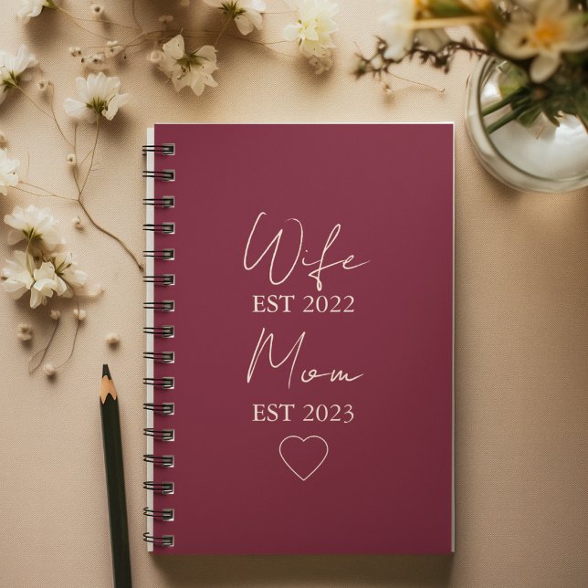 Wife & Mom Est. – Minimalist Valentine Gift Notebook (Creator Uploaded)