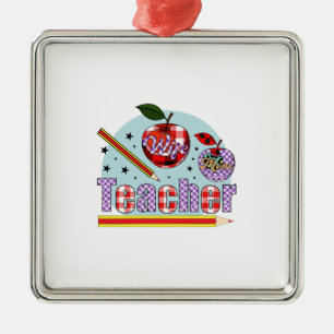 Wife Mom Teacher Metal Ornament