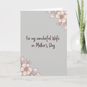 Wife Mothers Day Floral Art Card