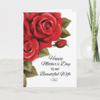 Wife Mothers Day Love and Red Roses