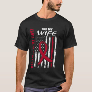 Wife Multiple Myeloma Awareness American Flag Prod T-Shirt