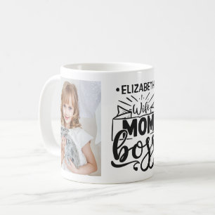 Wife mum boss custom name 2 photo coffee mug