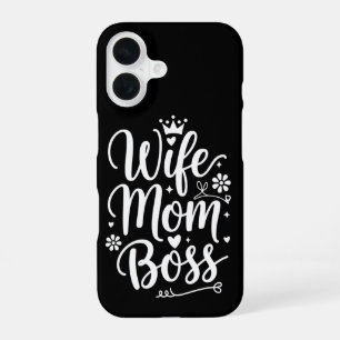 Wife Mum Boss Cute Mother's Day Gift iPhone 16 Case