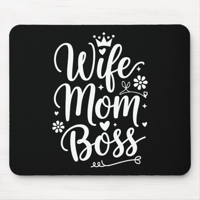 Wife Mum Boss Cute Mother's Day Gift Mouse Pad (Front)