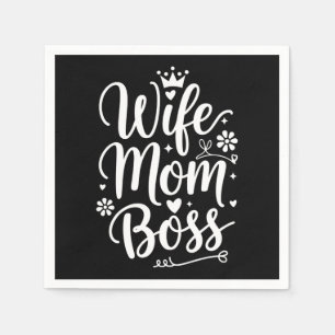 Wife Mum Boss Cute Mother's Day Gift Napkin