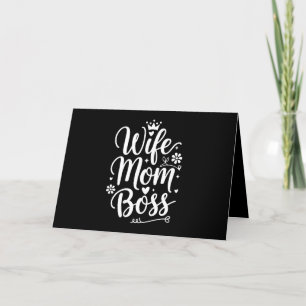 Wife Mum Boss Cute Mother's Day Gift Thank You Card